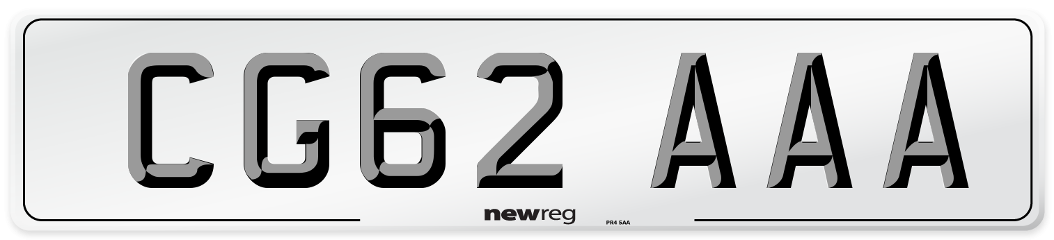 CG62 AAA Number Plate from New Reg
